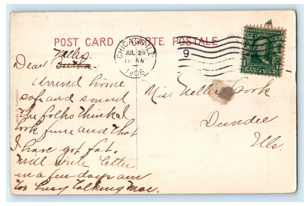 1908 Humboldt Park Flower Walk Chicago Illinois IL Antique Postcard