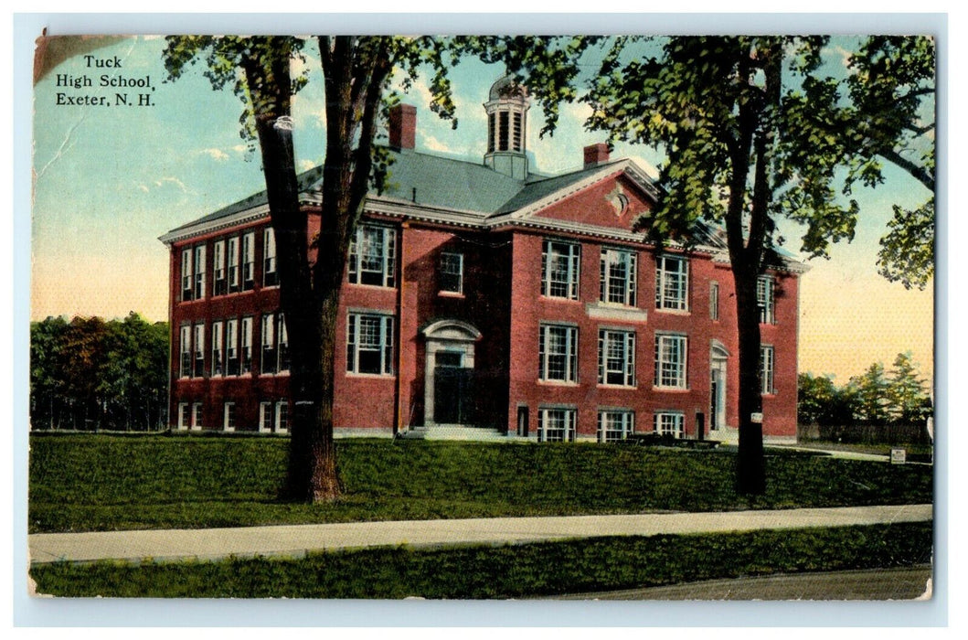 1913 Tuck High School Campus Exeter New Hampshire NH Posted Antique Postcard