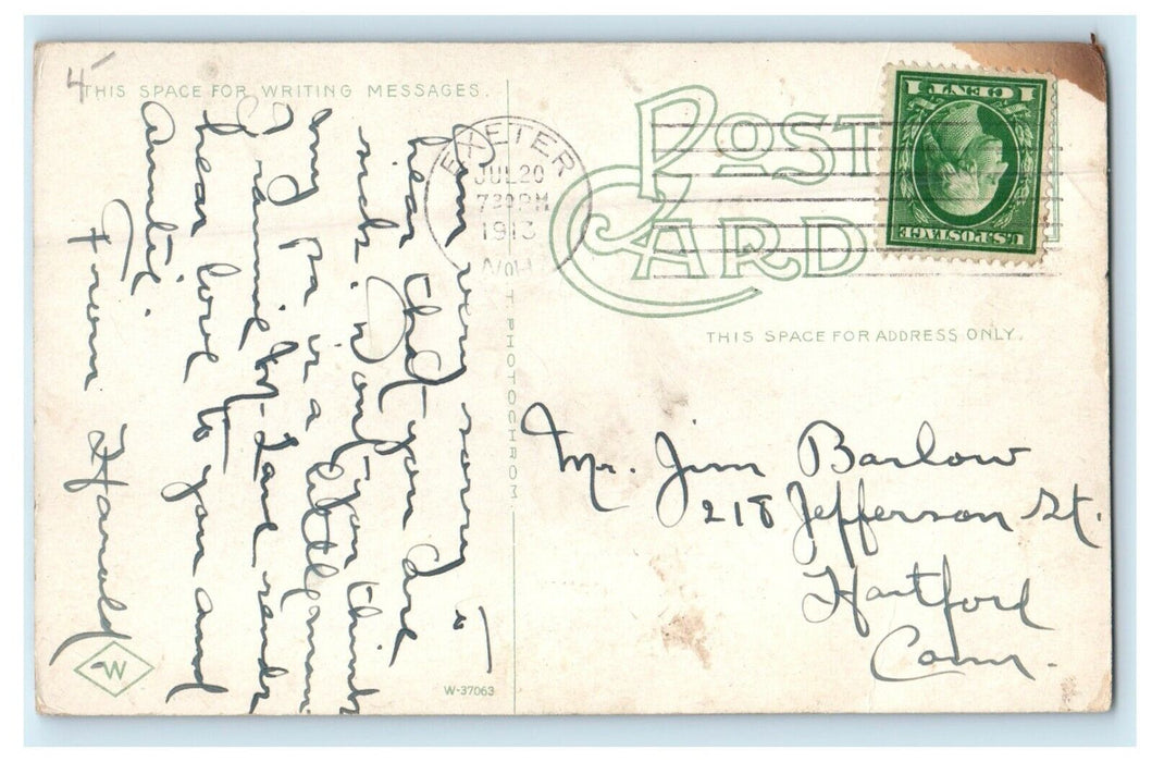 1913 Tuck High School Campus Exeter New Hampshire NH Posted Antique Postcard