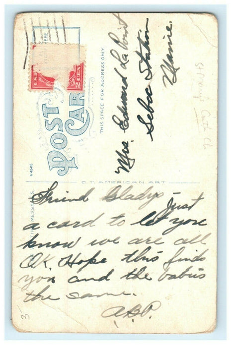 1917 St Mary's Church Exterior, Taunton, Massachusetts MA Antique Postcard
