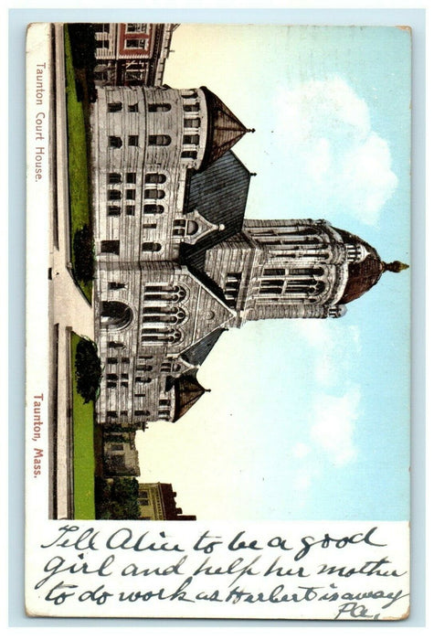 1909 Taunton Court House, Taunton, Massachusetts MA Antique Postcard