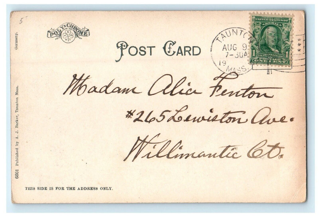 1909 Taunton Court House, Taunton, Massachusetts MA Antique Postcard