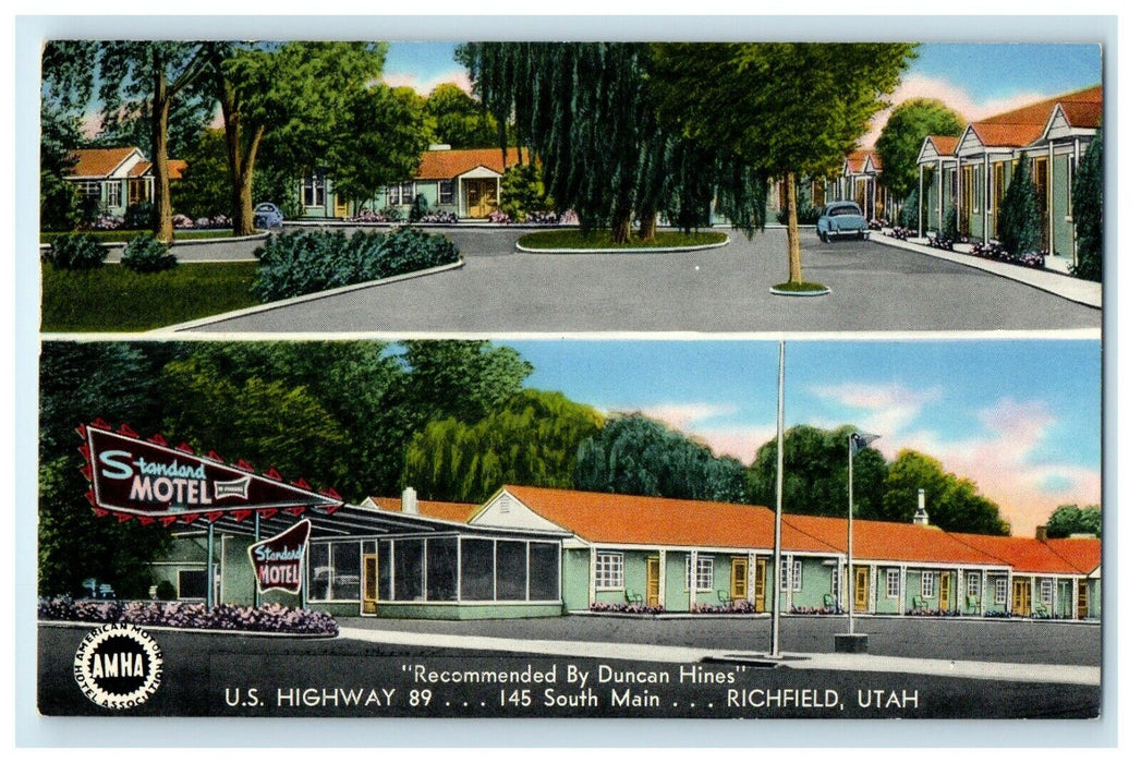 c1940's Standard Motel View Car Richfield Utah UT Unposted Vintage Postcard