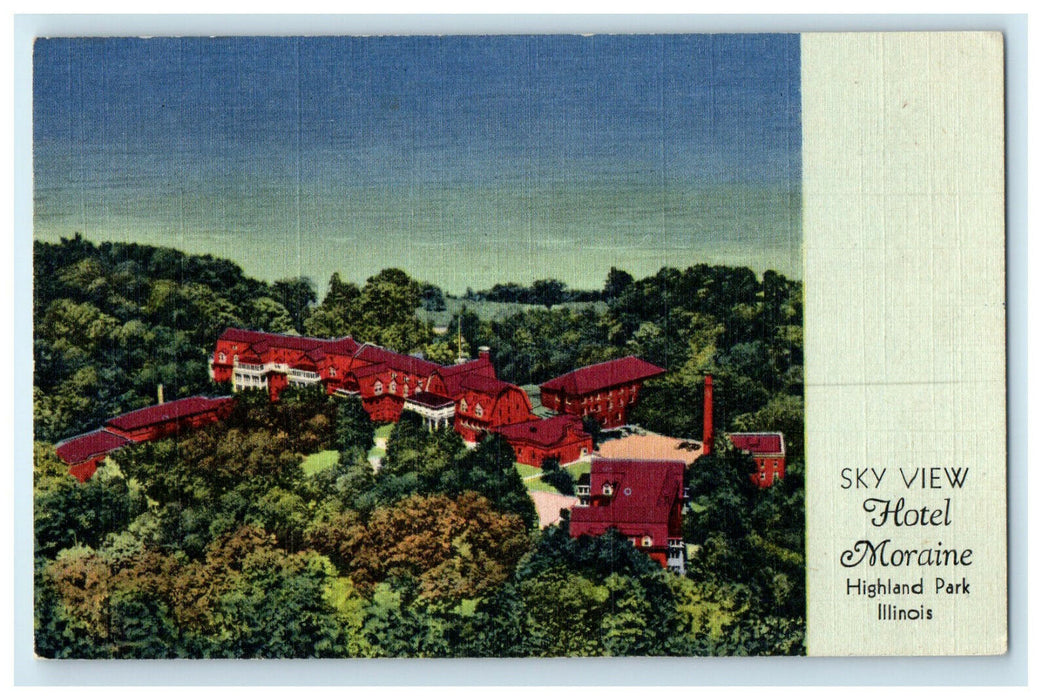1947 Sky View Hotel Moraine N Sheridan Road Highland Park Illinois IL Postcard