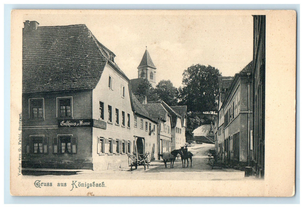 c1920 Gruss Aus Konigsbach Germany Unposted Foreign Postcard