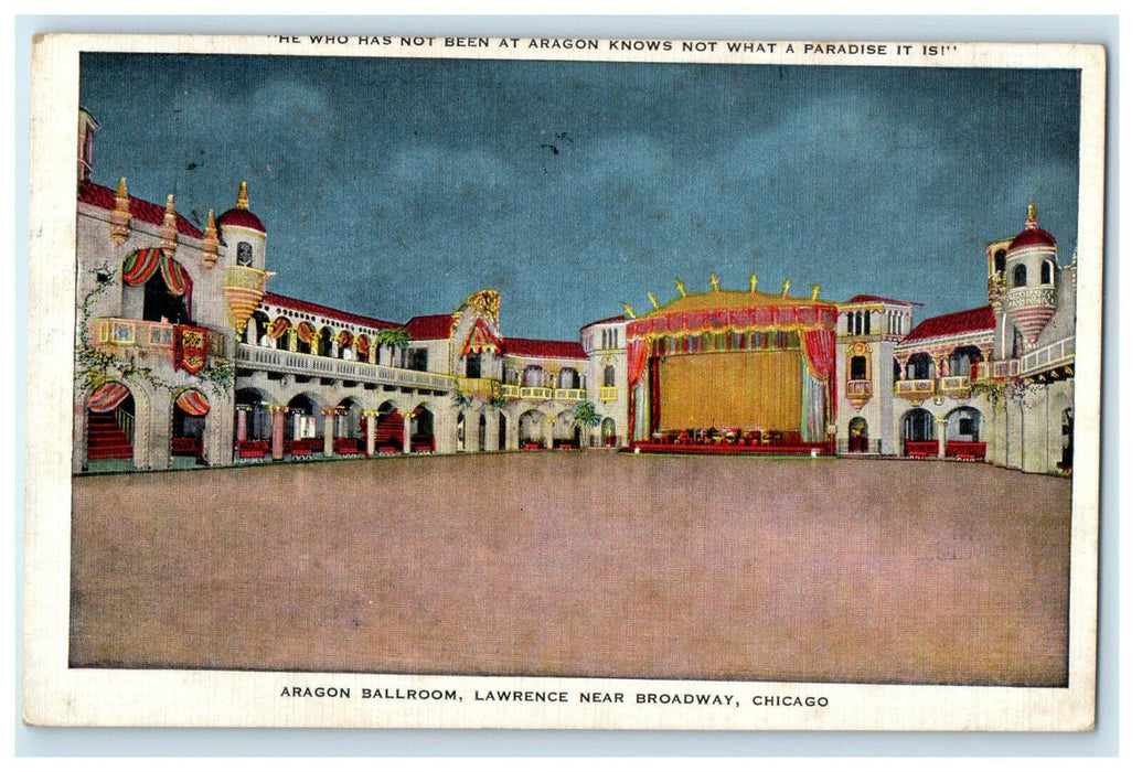 1942 Aragon Ballroom, Chicago Illinois IL New Year's Advertising Cancel Postcard