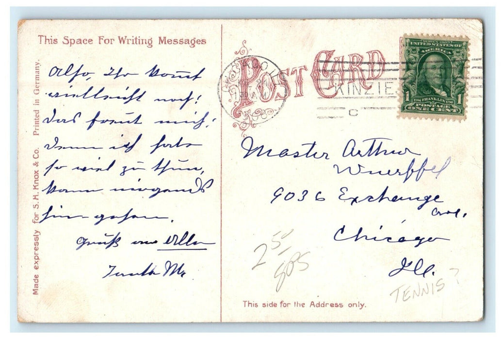 1908 Scene Boys Along Lincoln Park Chicago Illinois IL Antique Postcard