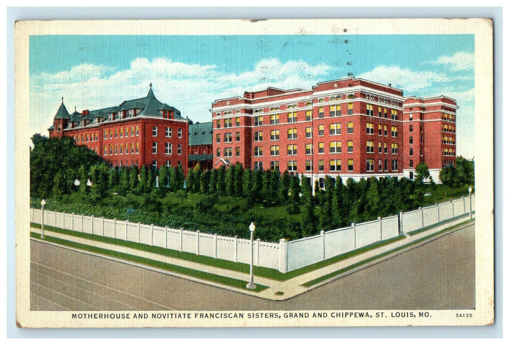 1937 Motherhouse and Novitate Franciscan Sisters, St. Louis Missouri MO Postcard