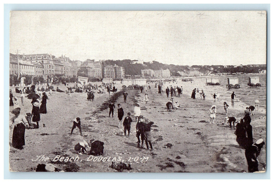 1910 The Beach Douglas Isle of Man England Antique Unposted Postcard