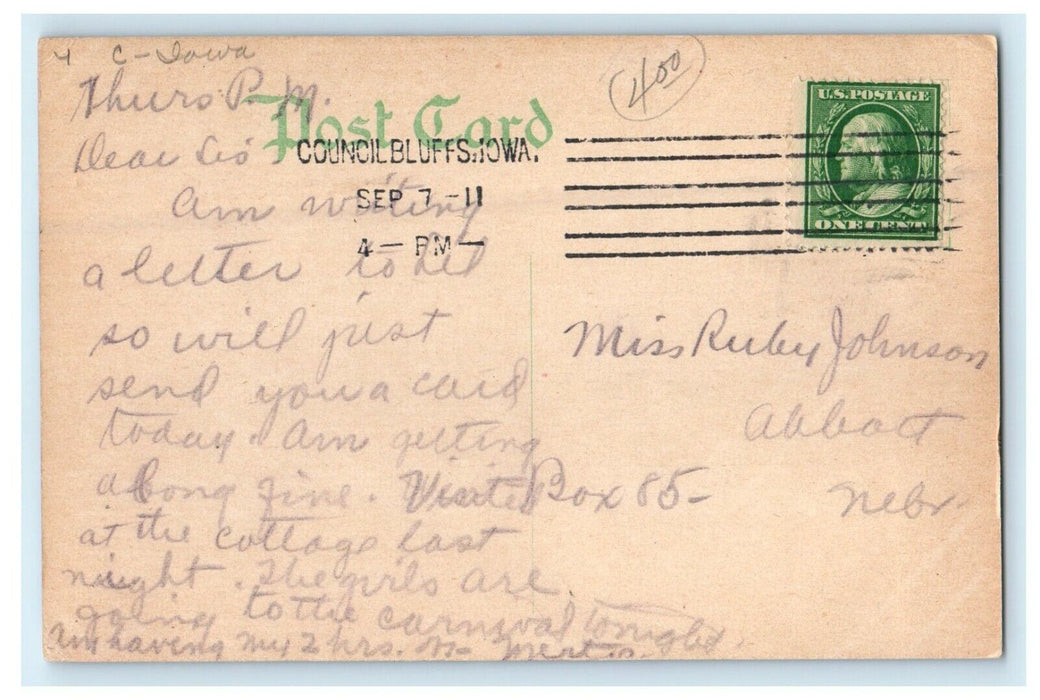 1911 Edmundson Memorial Hospital Council Bluffs Iowa IA Antique Postcard