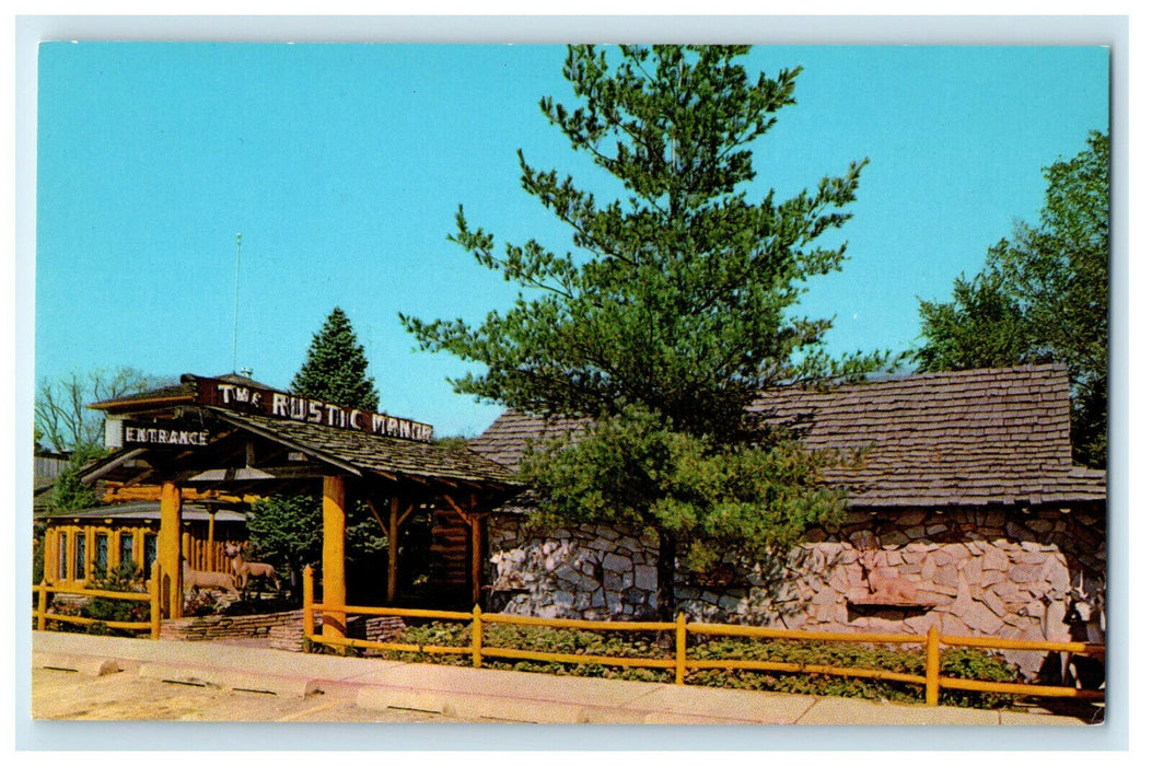 c1960s Welcome to The Rustic Manor Restaurant Gurnee Illinois IL Postcard