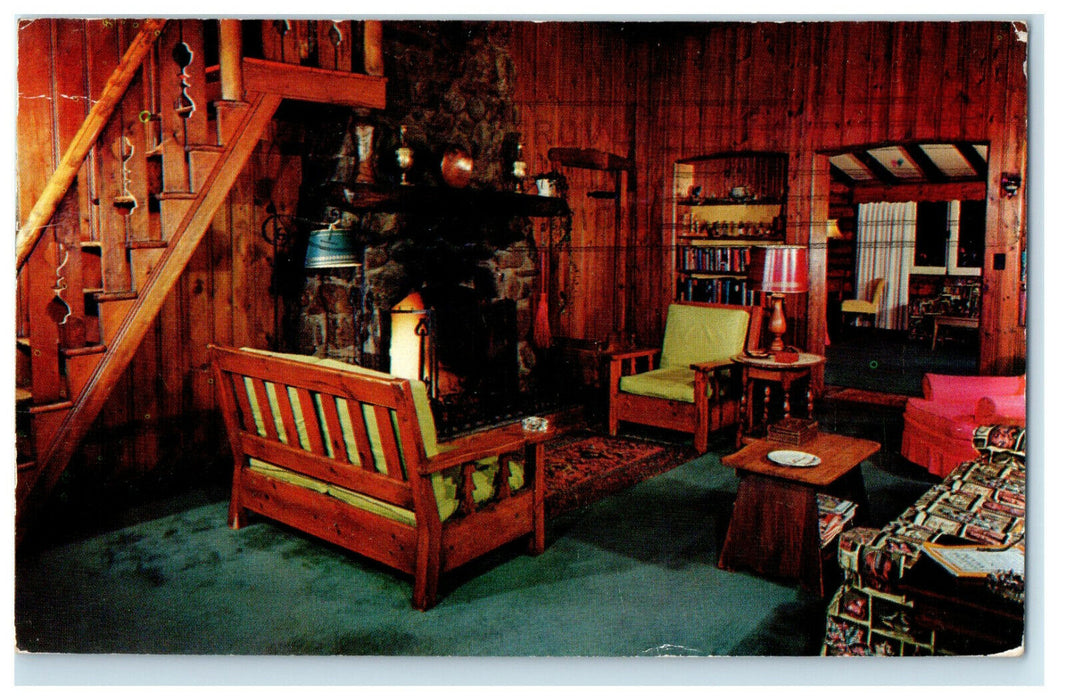 c1960 Main Lounge of The Tremblant Club Quebec Montreal Canada CA Postcard