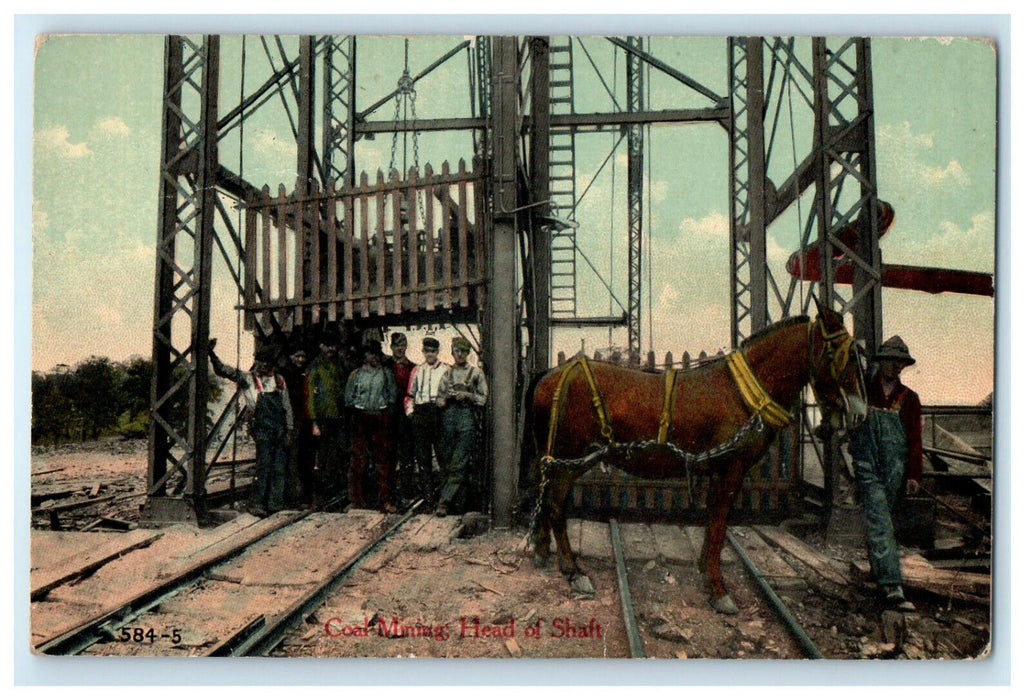 1911 Coal Mining, Head of Shaft Swineford England Posted Postcard