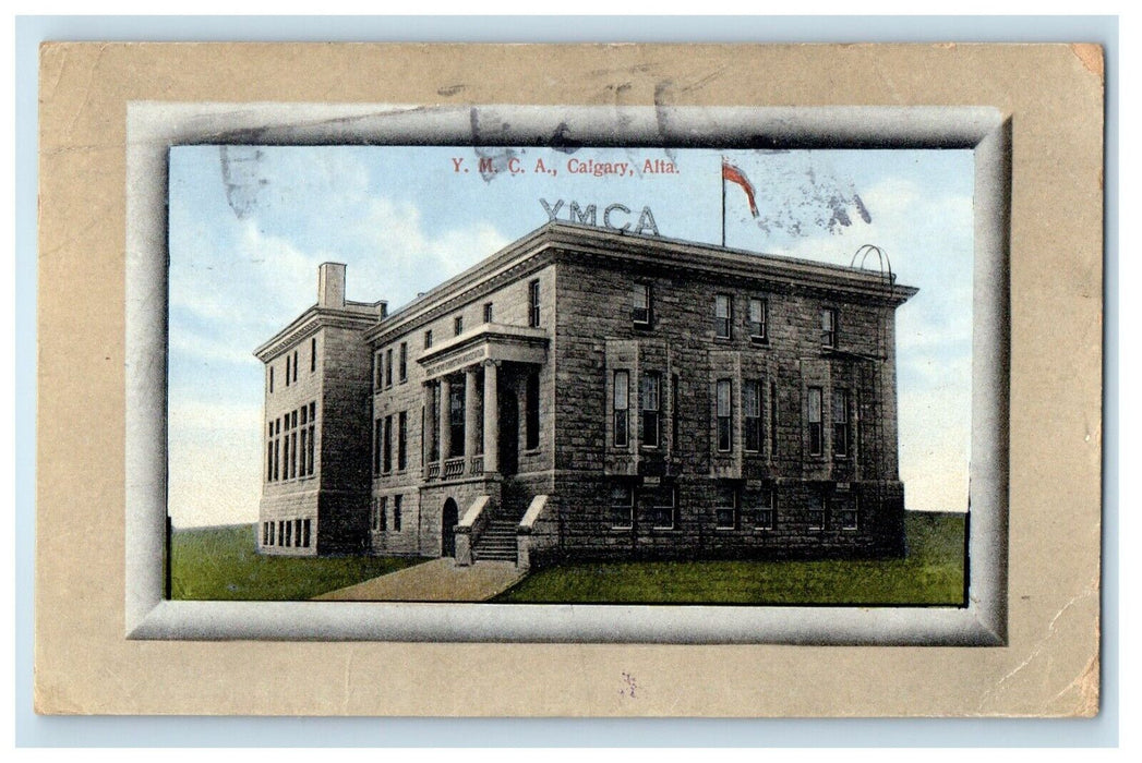 1920 YMCA Building Calgary Alberta Canada Posted Cancel Antique Postcard