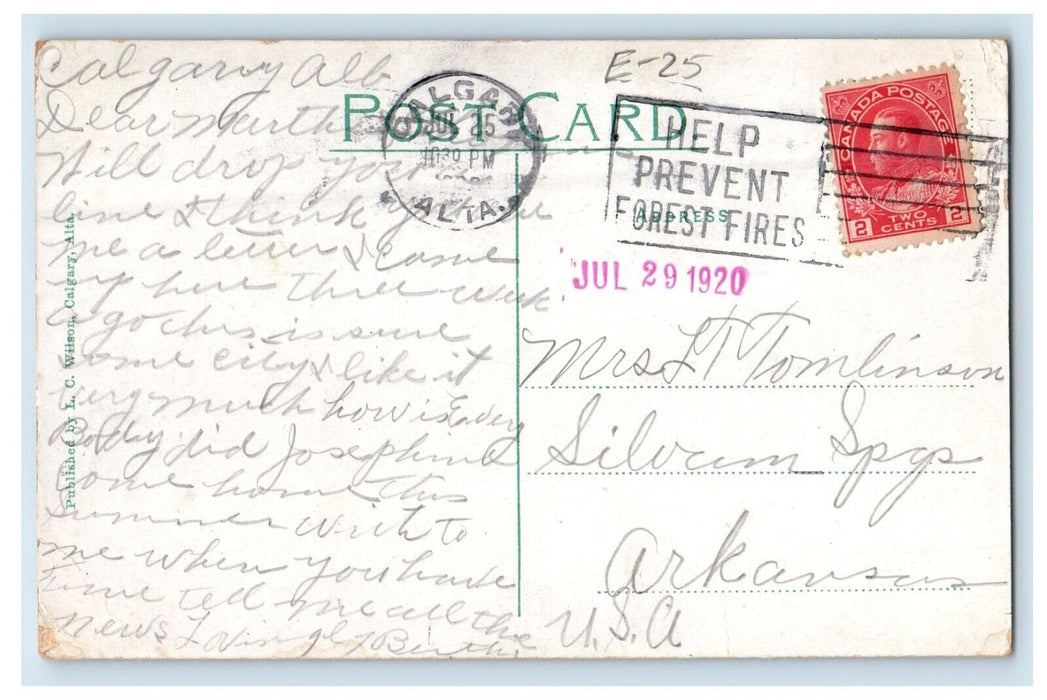 1920 YMCA Building Calgary Alberta Canada Posted Cancel Antique Postcard