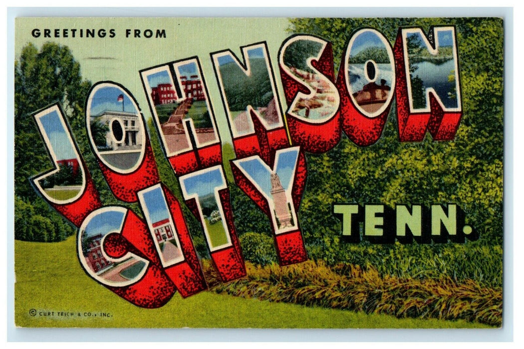 1968 Greetings From Johnson City Tennessee TN Large Letters Postcard