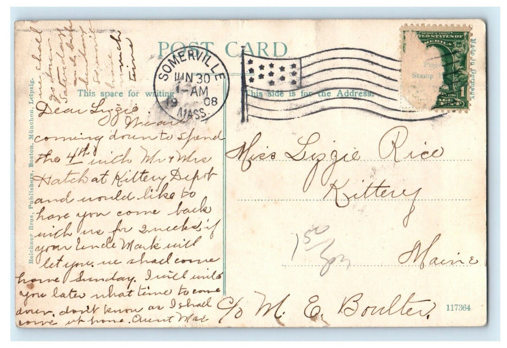 1908 Nurses Home Malden Hospital Malden Massachusetts MA Antique Postcard