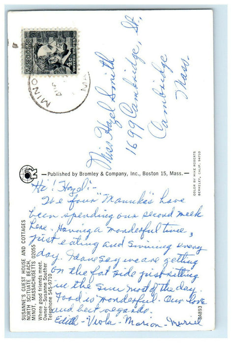 c1960s Susanne's Guest House and Cottages Minot Massachusetts MA Postcard