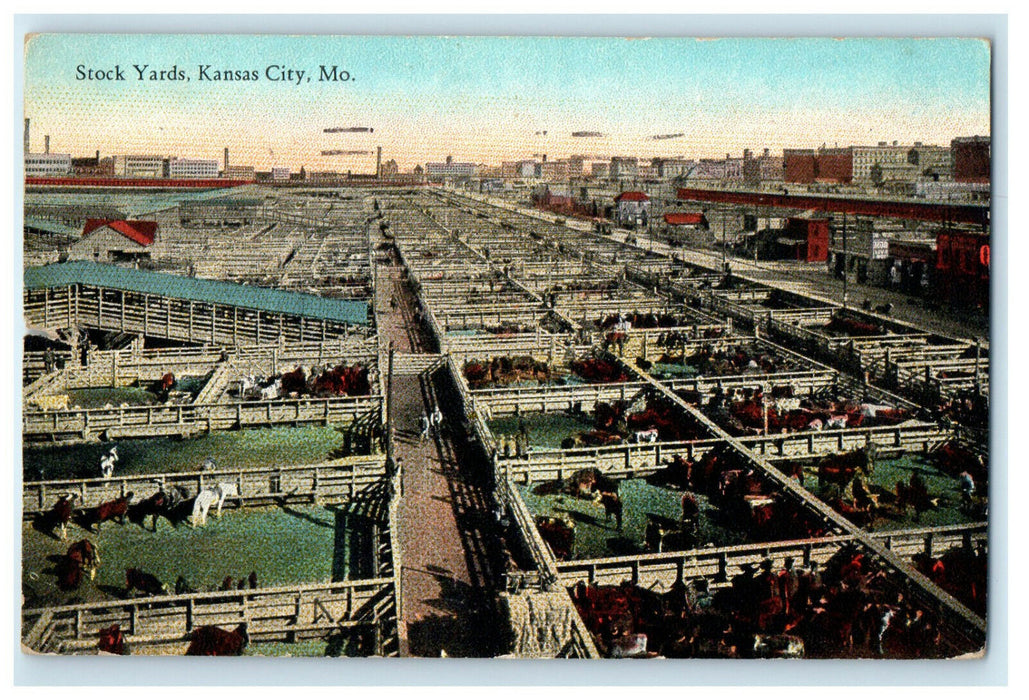 1926 Stock Yards Kansas City Missouri MO Vintage Posted Postcard