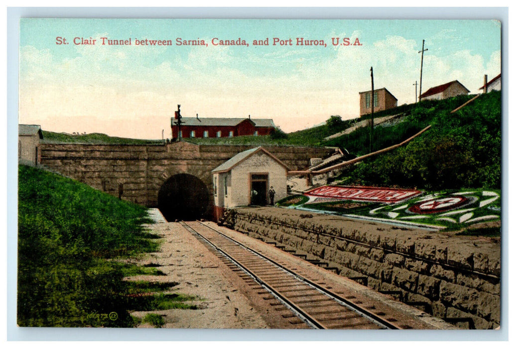 c1905 St. Clair Between Sarnia Canada and Port Huron Unposted Postcard