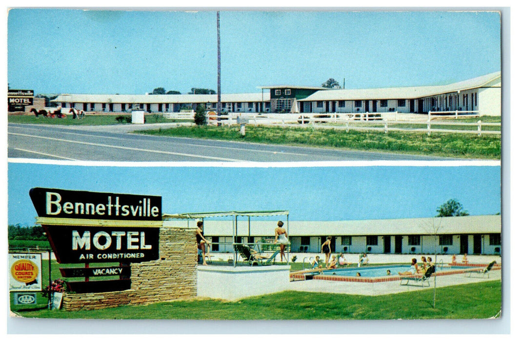 1958 Bennettsville Motel Bennettsville South Carolina SC Vintage Posted Postcard