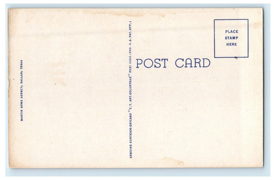 c1940's Baker Hotel Building Cars View Dallas Texas TX Vintage Postcard