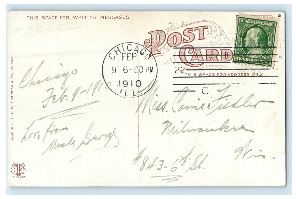 1910 Absolutely Fireproof Southern Hotel Chicago Illinois IL Posted Postcard