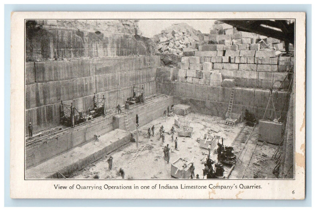 View Of Quarrying Operations Indiana Limestone Company's Quarries IN Postcard