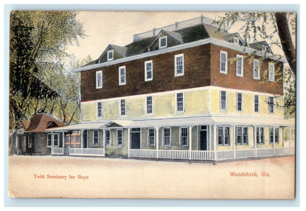 c1905 Todd Seminary For Boys Woodstock Illinois IL Unposted Antique Postcard