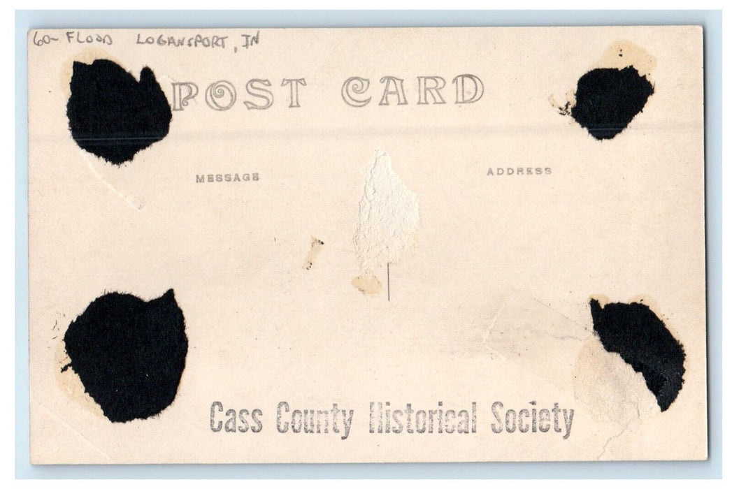 1909 View After Flood Logansport Indiana IN RPPC Photo Posted Antique Postcard