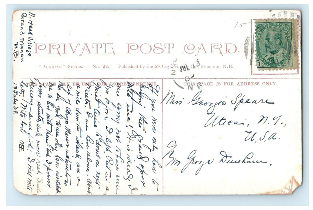 1909 Southern Cross Grand Manan New Brunswick Canada CA Posted Foreign Postcard