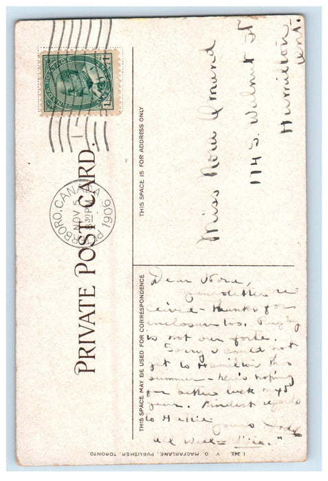 1906 Jackson Park Peterboro Ontario Canada Antique Posted Postcard