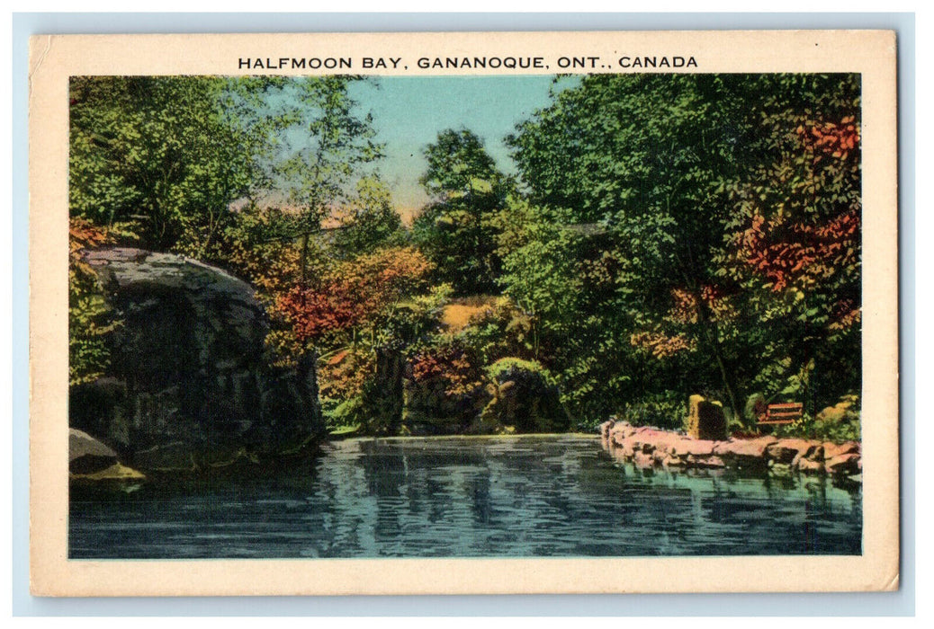 1950 Halfmoon Bay Gananoque Ontario Canada Posted Vintage Postcard