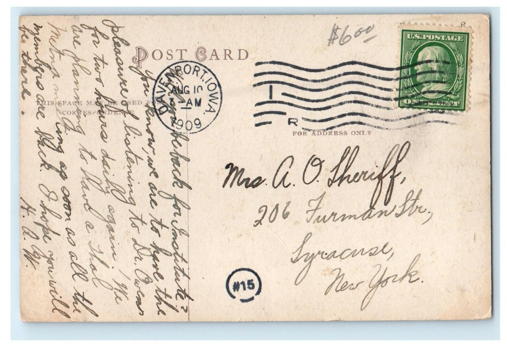1909 Immaculate Conception Academy Daven Port Iowa IA Posted Antique Postcard