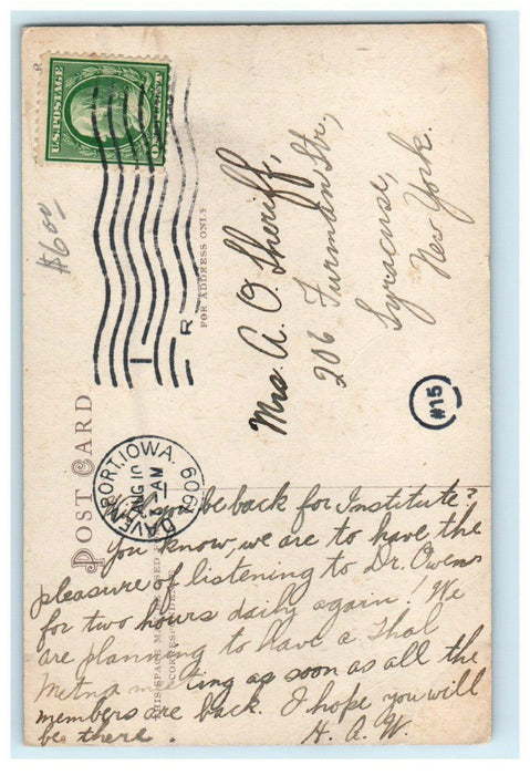 1909 Immaculate Conception Academy Daven Port Iowa IA Posted Antique Postcard