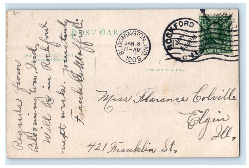 1909 Mill And Yard Of Hoadley Stone Co. Bloomington Indiana IN Antique Postcard