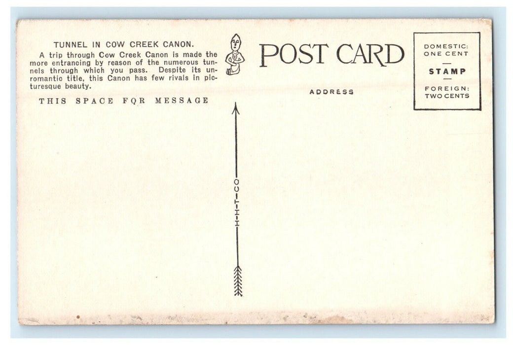 c1910s Tunnel in Cow Creek Canon Shasta Route Oregon OR Antique Postcard