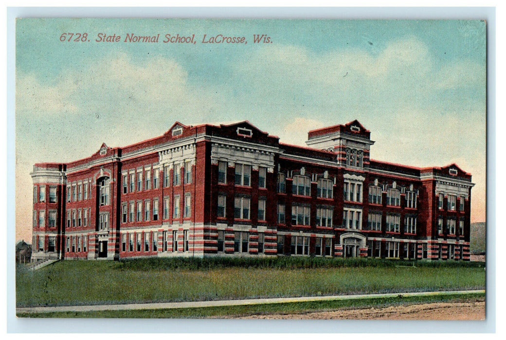 c1910s State Normal School, La Crosse Wisconsin WI Antique Posted Postcard