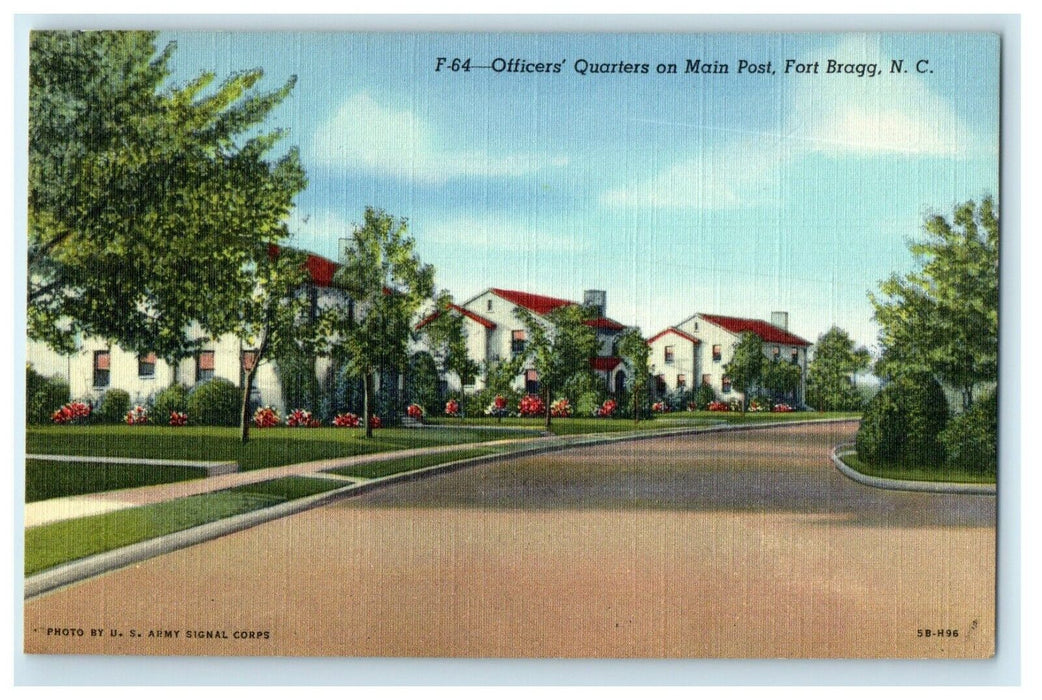 c1940's Ofiicers Quarters On Main Post Fort Bragg North Carolina NC Postcard