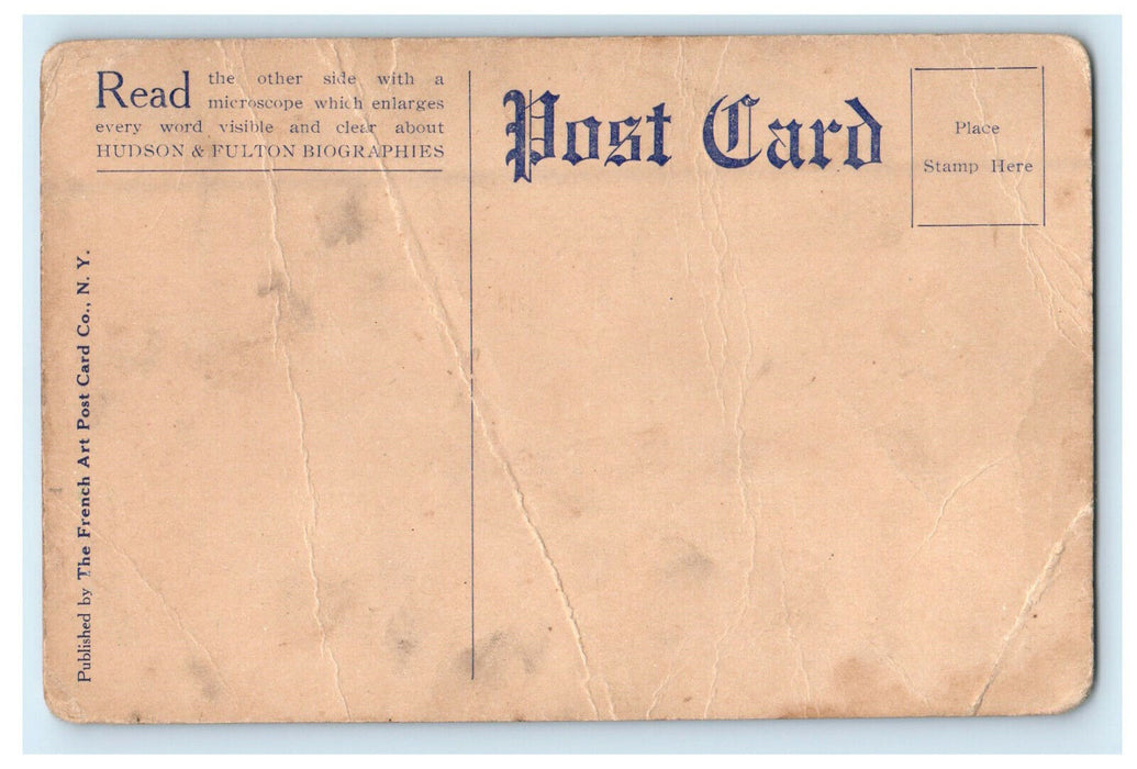 1909 Eagle, Sailboat, Life H Hudson and R Fulton Celebration Posted Postcard