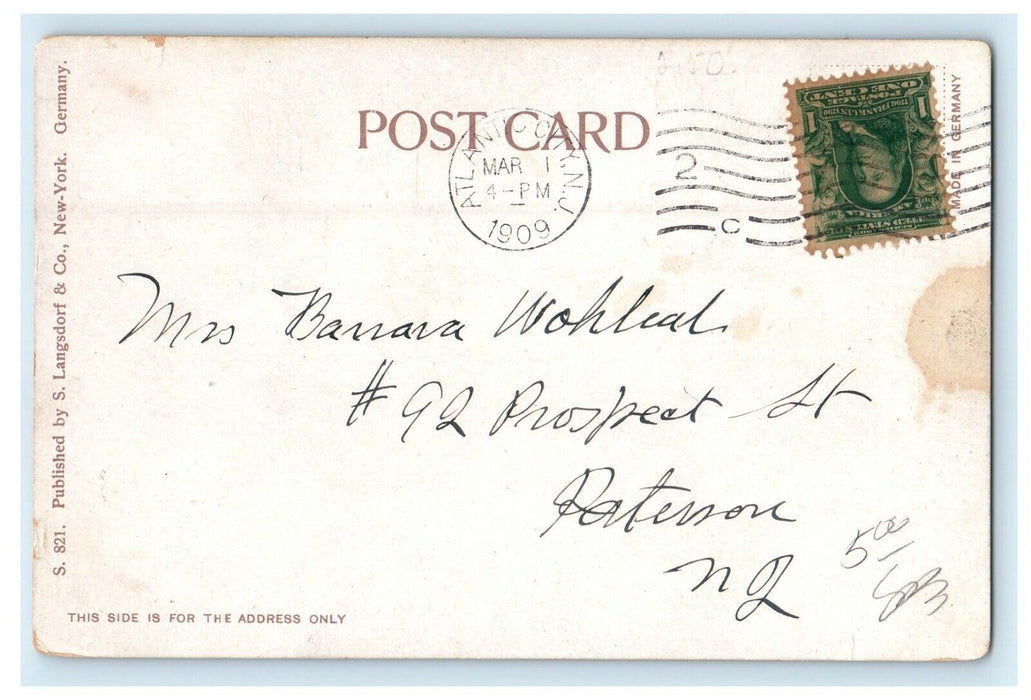 1908 U.S Life Saving Crew Shooting Over Boat Atlantic City New Jersey Postcard