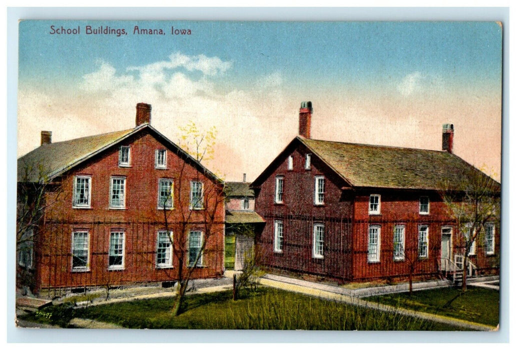 1936 View Of School Building Amana Iowa IA Posted Vintage Postcard