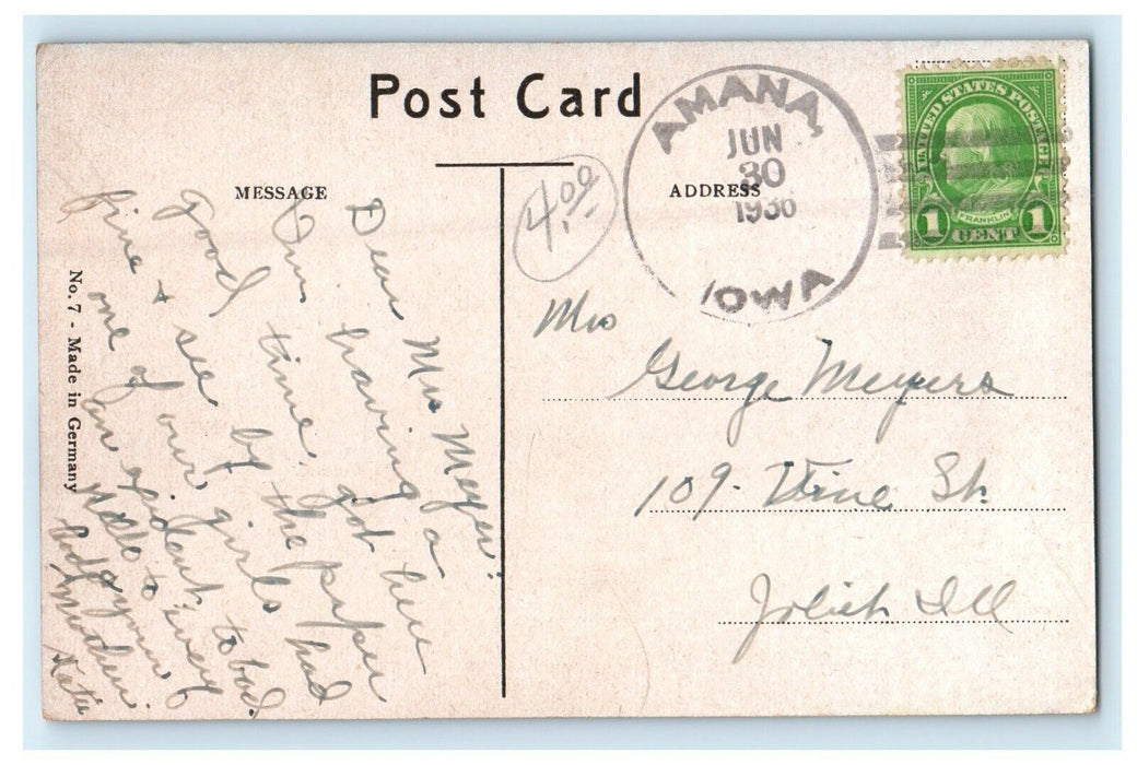 1936 View Of School Building Amana Iowa IA Posted Vintage Postcard
