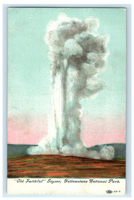 1910 Geyser Yellowstone National Park Dorchester IL Embossed Postcard