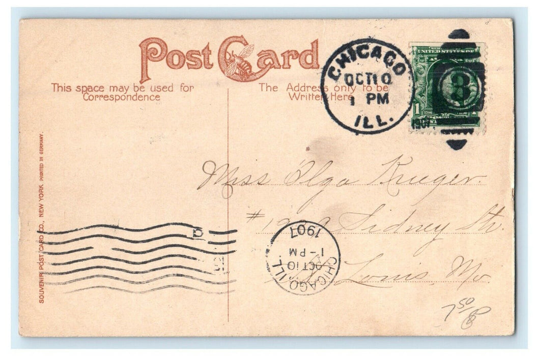 1907 Pony Carriages Lincoln Park Chicago Illinois IL Posted Antique Postcard