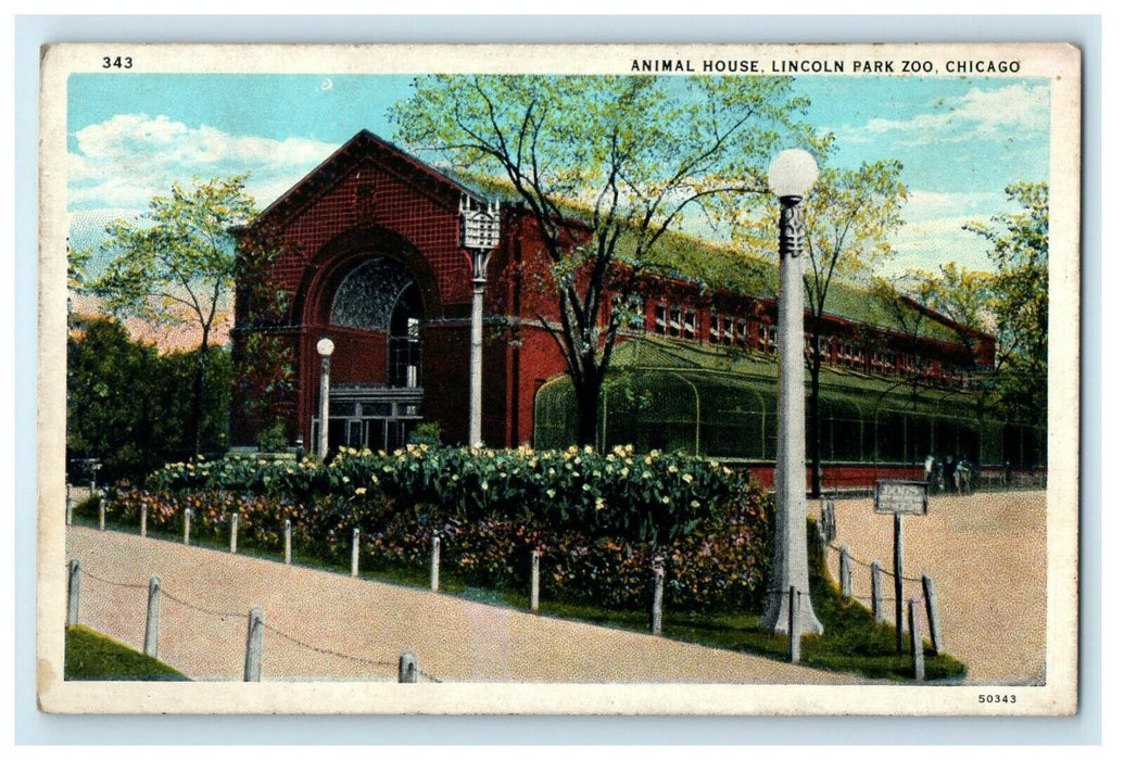 Animal House Lincoln Park Zoo Chicago World's Fair 1933 Illinois IL Postcard
