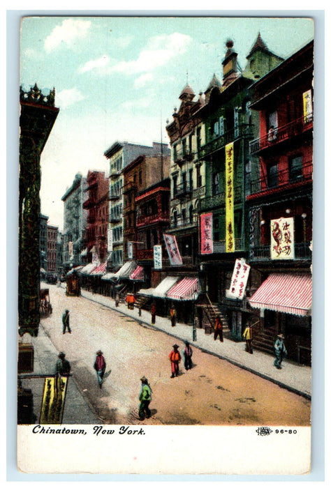 c1910s View of Road in Chinatown New York NY Unposted Antique Postcard