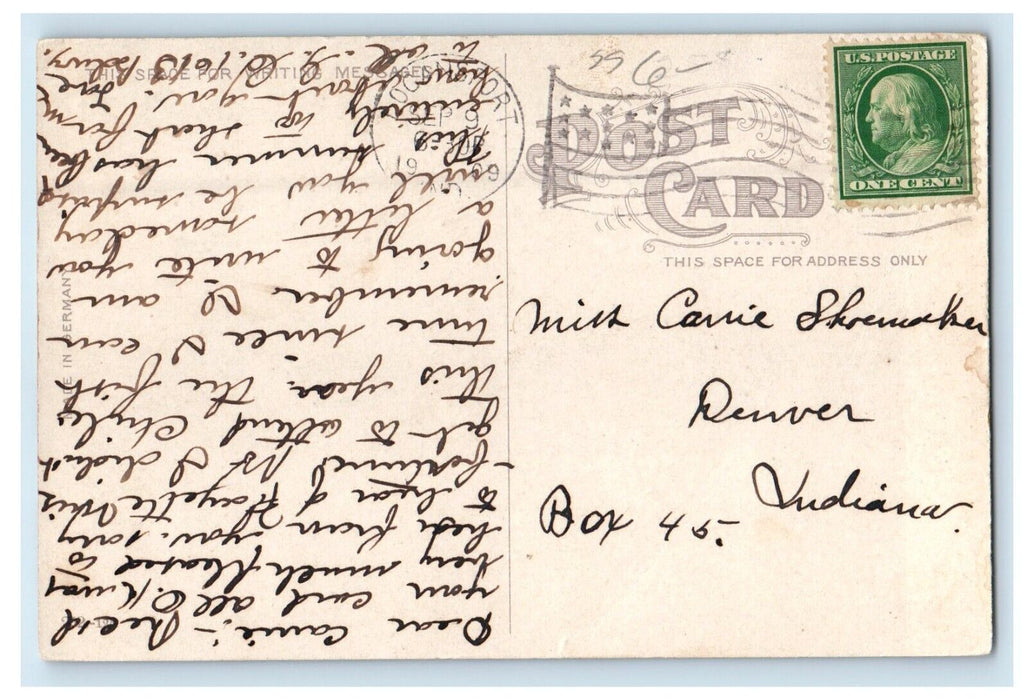 1909 Pennsylvania Depot Building Logansport Indiana IN Posted Antique Postcard
