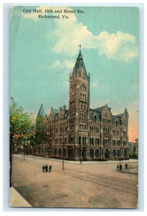 c1910 City Hall 10th and Broad Streets Richmond Virginia VA Postcard