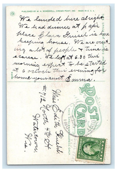 1913 Lake County Court House, Crown Point Indiana IN Posted Postcard